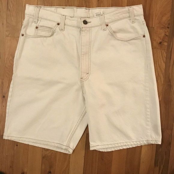 Levi's Other - Vtg Levis 550 Men's 38 Orange Tab Denim White Jean Shorts Made In USA